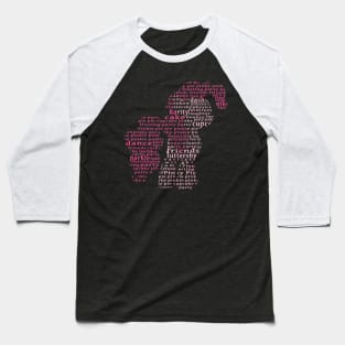 My Little Pony - Pinkie Pie Typography Baseball T-Shirt